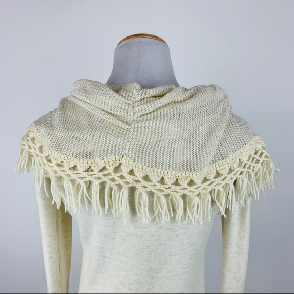 Angel of The North Fringed Cowl Neck Sweater Sz S - Picture 6 of 8